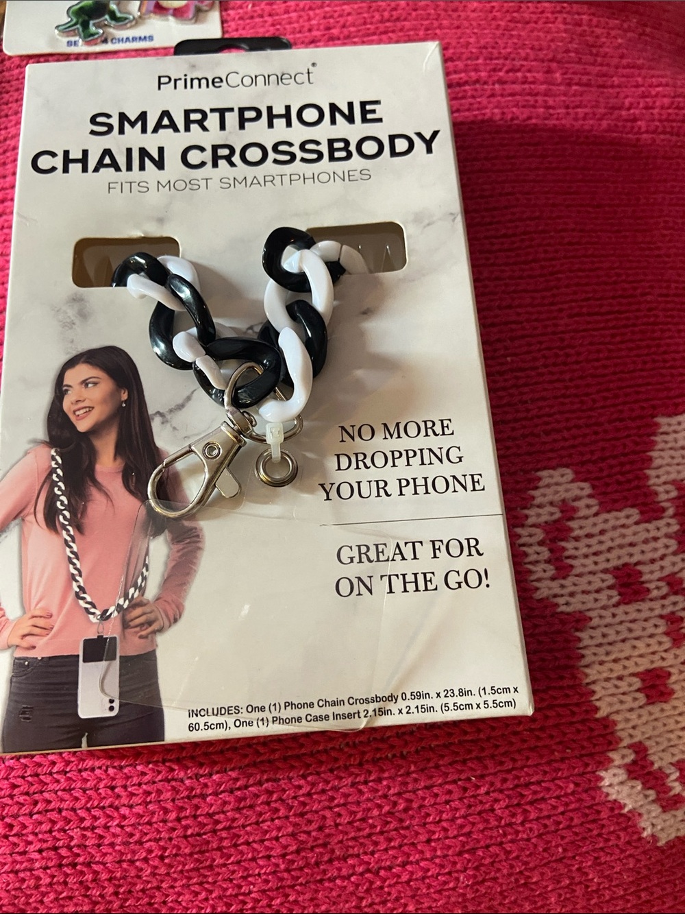 Black & White Smartphone Chain Crossbody